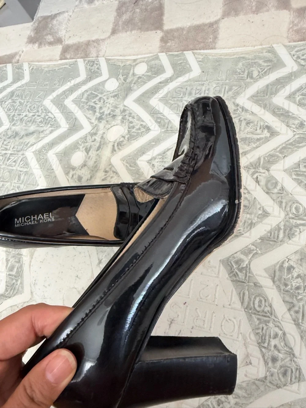 Michael Kors Black Patent Leather Penny Loafers - Women heel oxford USA 6.5